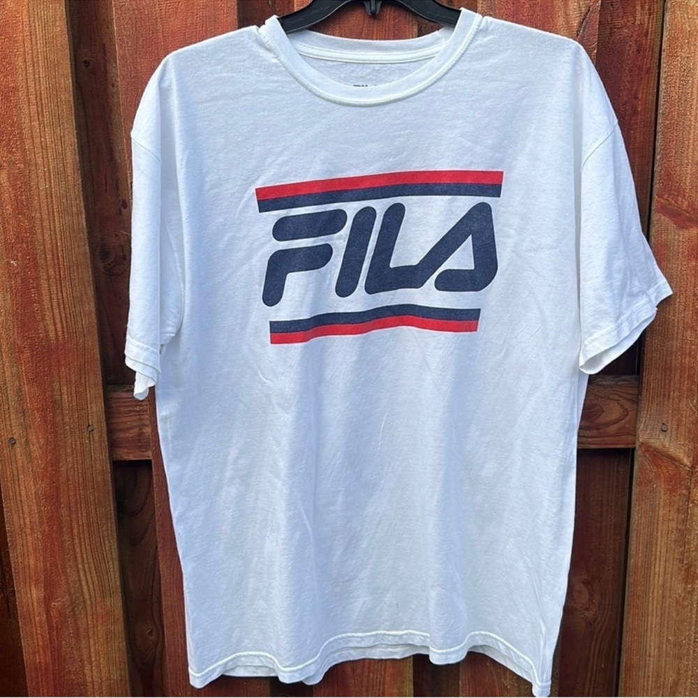 Fila Men's White Tee with Bold Logo